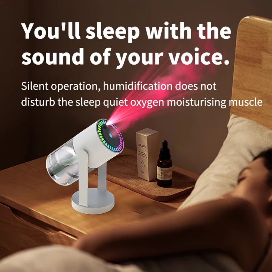 MistGlow 280ML Air Humidifier – Desktop Humidifier with Projector, Adjustable Light & Auto Off for Home & Office