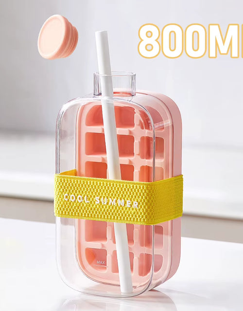 Load image into Gallery viewer, ChillSip Bottle Set – Stylish Water Bottle with Straw &amp; Zero-Contact Ice Cube Tray
